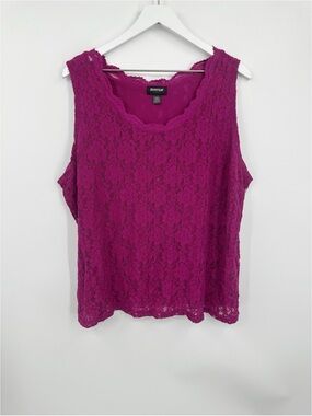 Vintage Y2K Purple Lace Tank Top Size 22 Plus Size Whimsical Fairycore